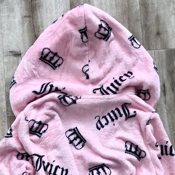 Juicy Couture, Womens, Plush, Shawl, Collar Robe, Pink, Crown Logo, Size S, NEW - Picture 9 of 13